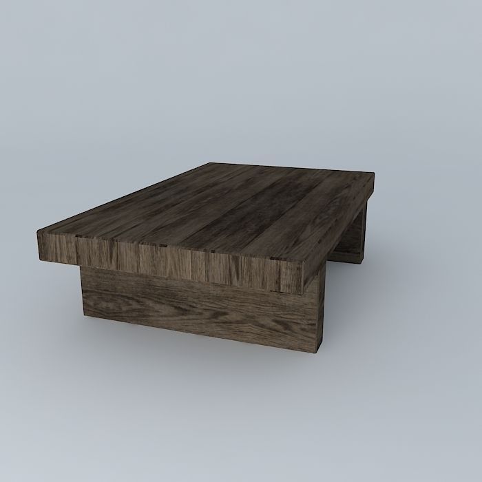 Teak Coffee Table 3D model_1