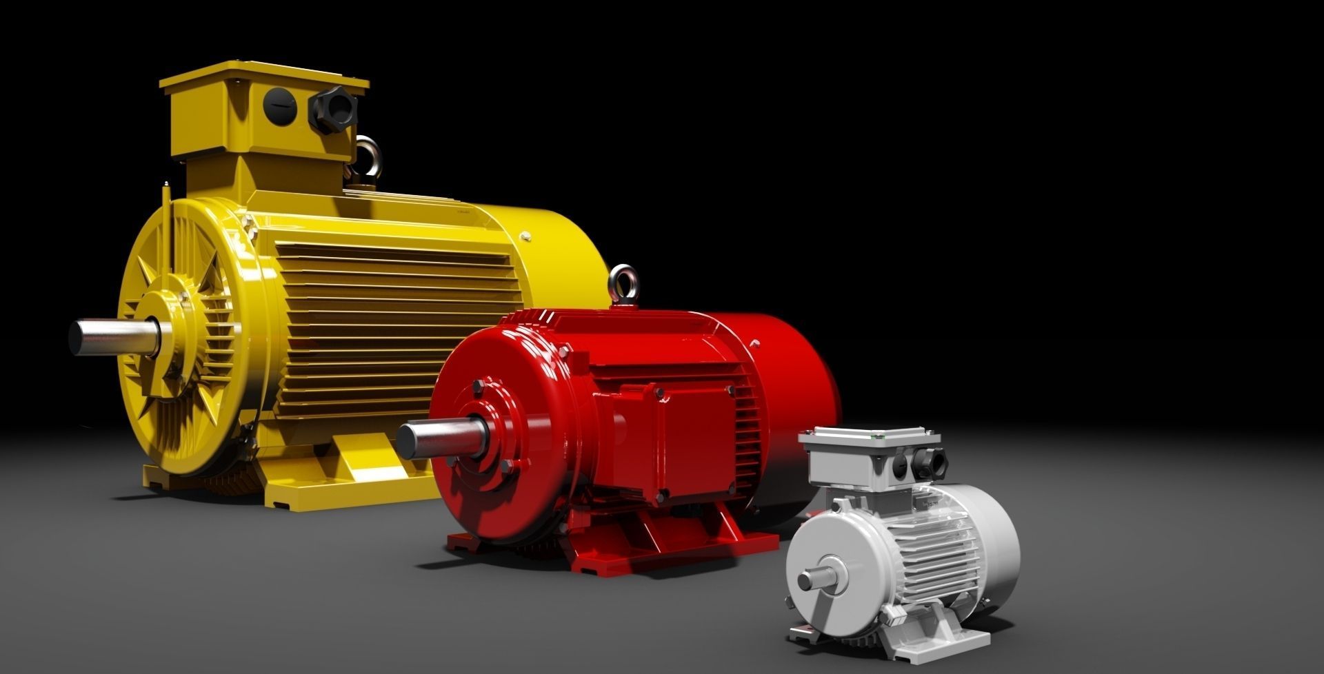 72 CAD Models - Electric motors IEC B3 3D model_5