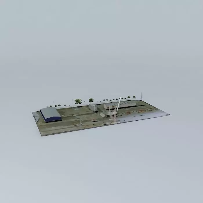 Warehouses industrial building Free 3D model_0