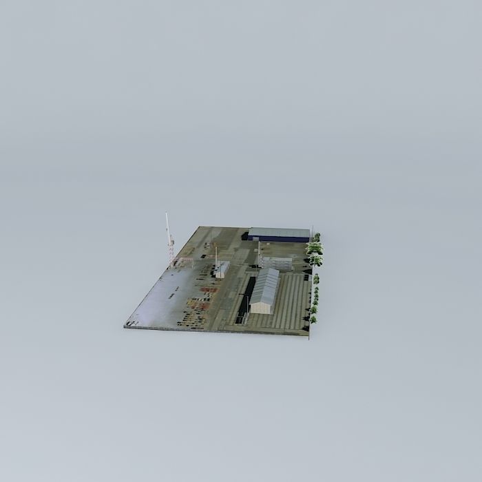 Warehouses industrial building Free 3D model_2
