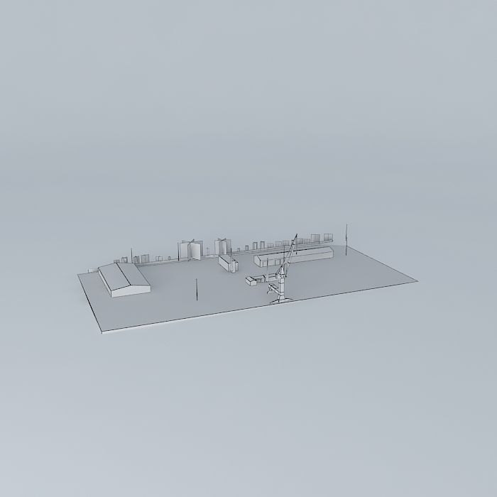 Warehouses industrial building Free 3D model_3
