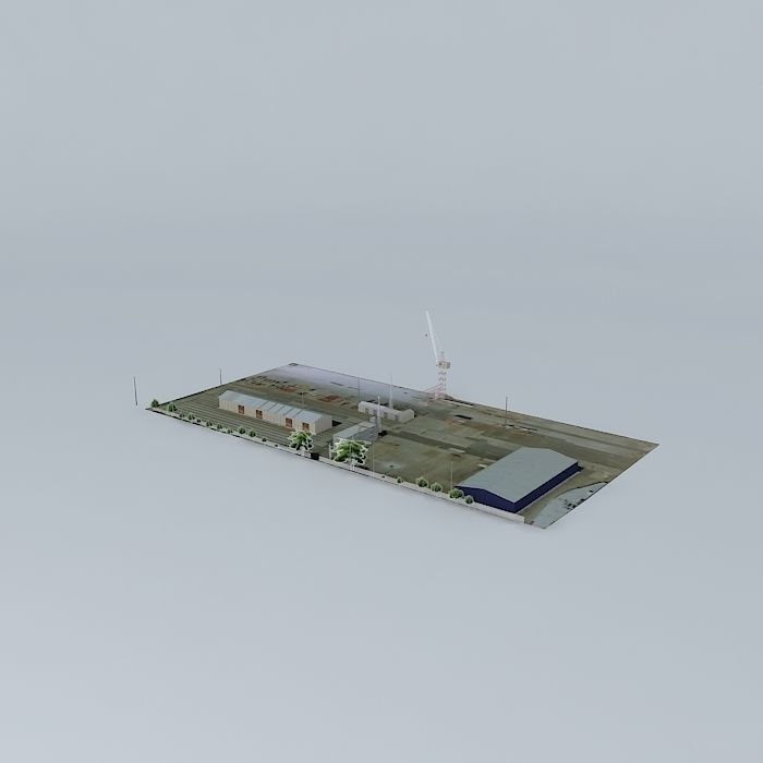 Warehouses industrial building Free 3D model_1