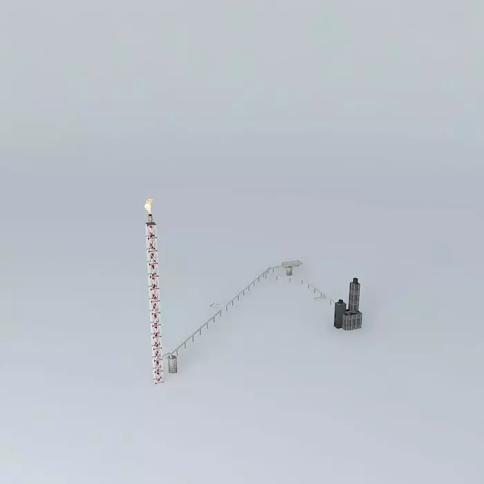 Flare Towers Brisbane Refinery Free 3D model
