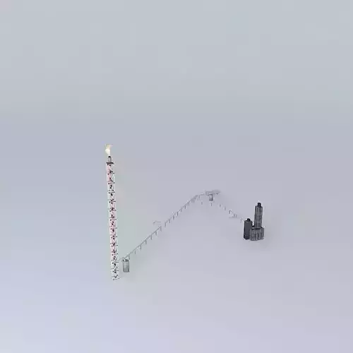 Flare Towers Brisbane Refinery Free 3D model