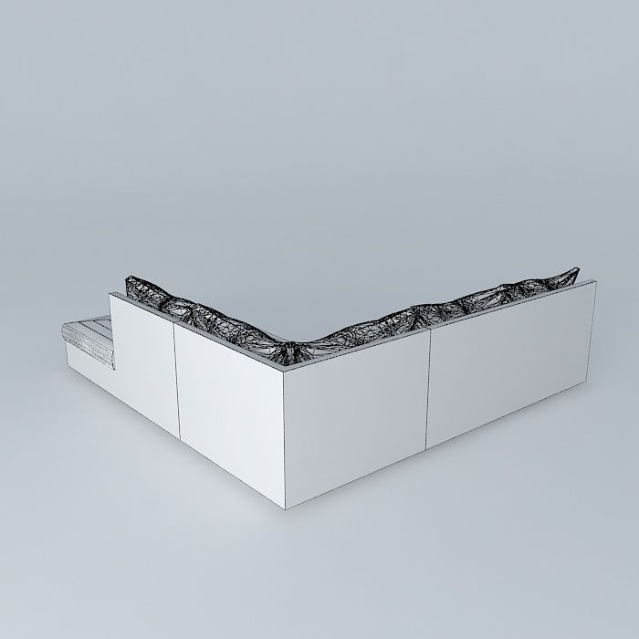 Sectional couch 3D model_4