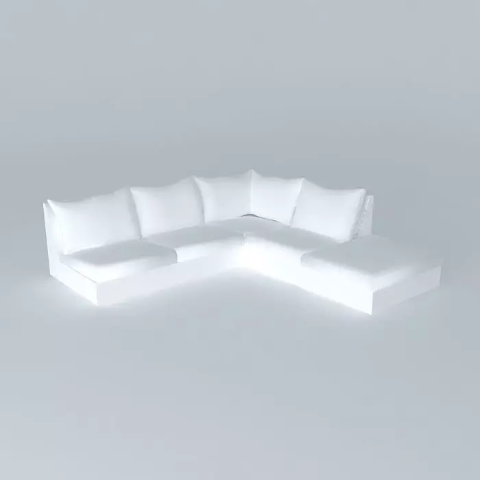 Sectional couch 3D model_0