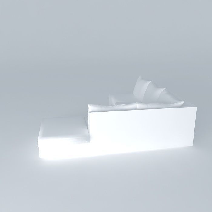 Sectional couch 3D model_2