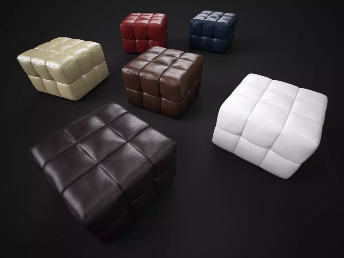 3d model padded stools 3D model