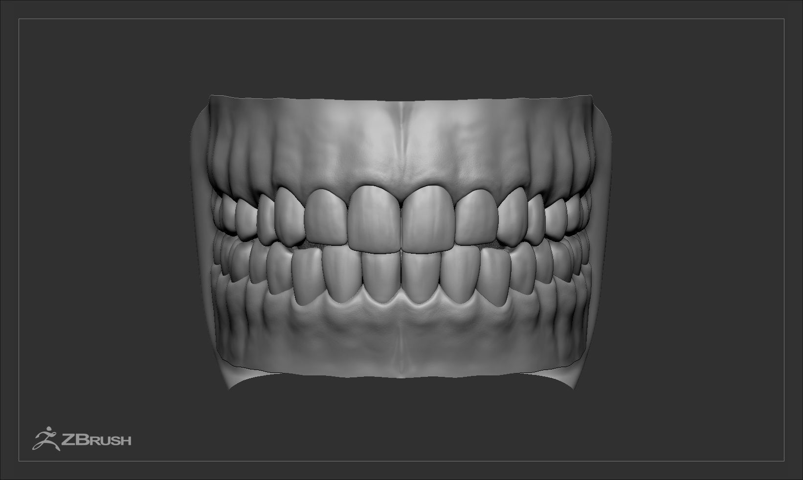 Teeth and Tongue Set Low-poly 3D model_33