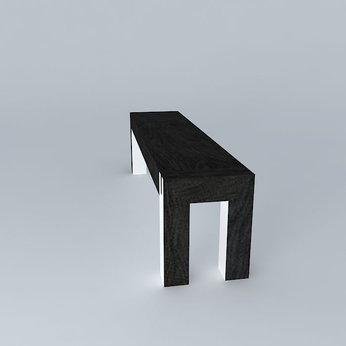 Bench Solid Teak 3D model_2