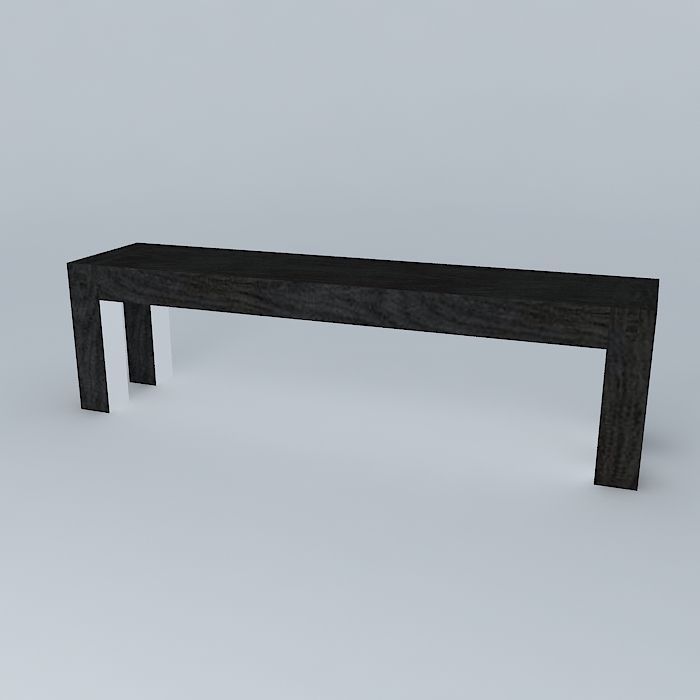 Bench Solid Teak 3D model_1