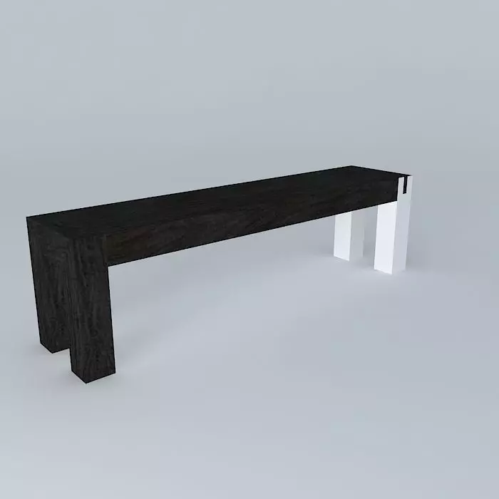 Bench Solid Teak 3D model_0