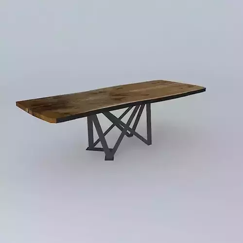 Live Slab Truss Leg Table