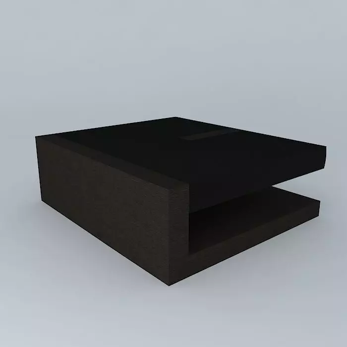 Leather and Wood C Puzzle Coffee Table 3D model_0