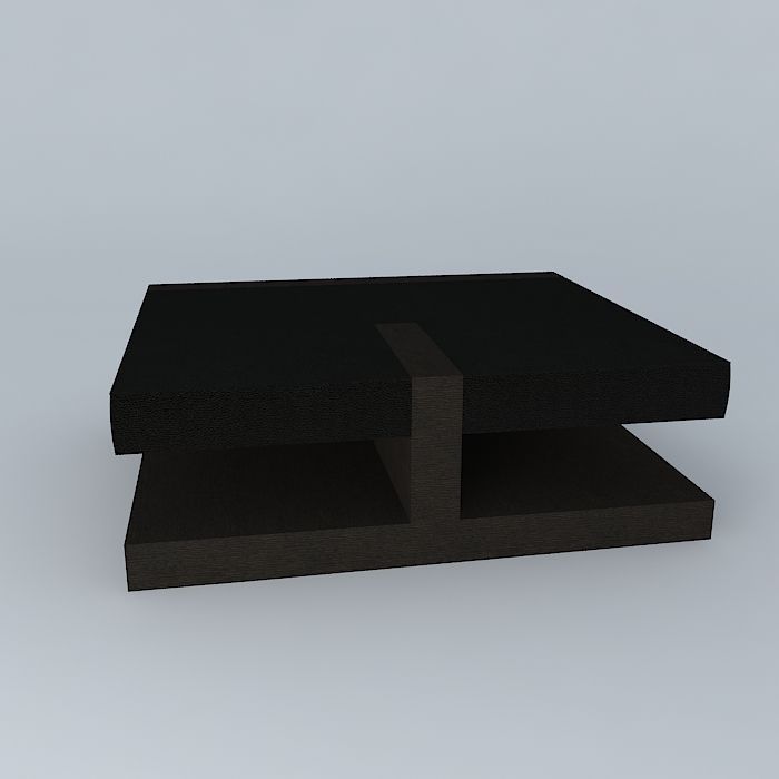 Leather and Wood C Puzzle Coffee Table 3D model_2