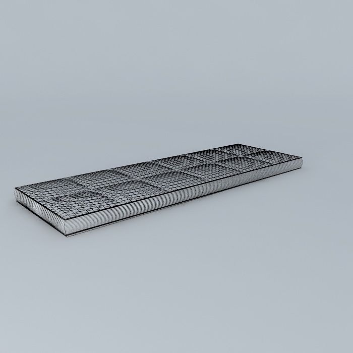 Leather Bench Pad 3D model_4