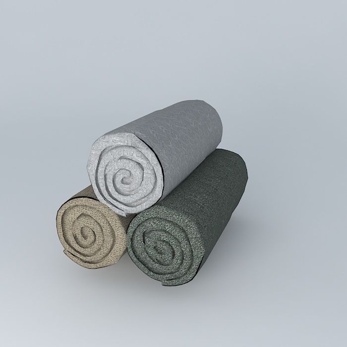 Pyramid of Rolled Towels 3D model_1