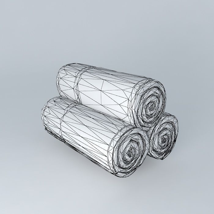Pyramid of Rolled Towels 3D model_4