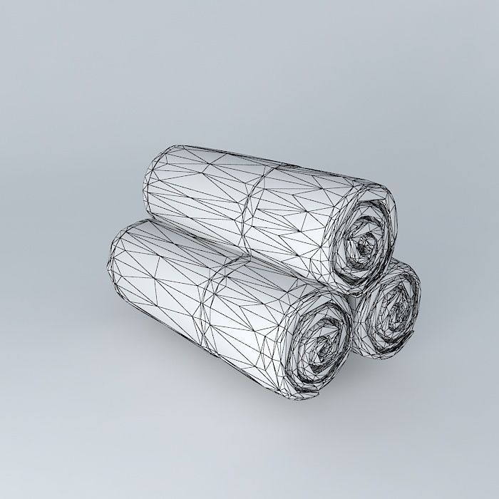 Pyramid of Rolled Towels 3D model_3