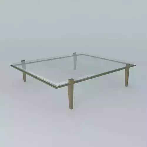 Cast Glass and Metal Stakes Coffee Table