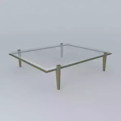 Cast Glass and Metal Stakes Coffee Table