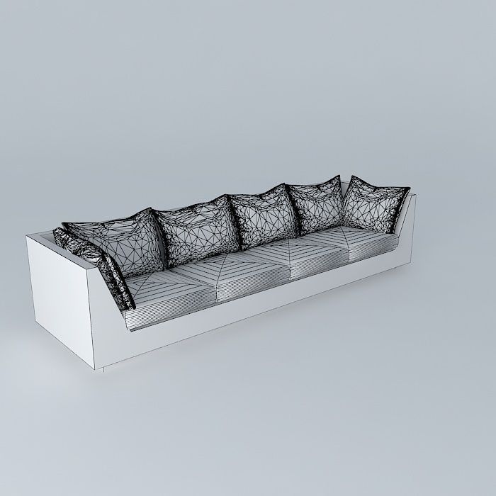 Tall back sofa 3D model_3