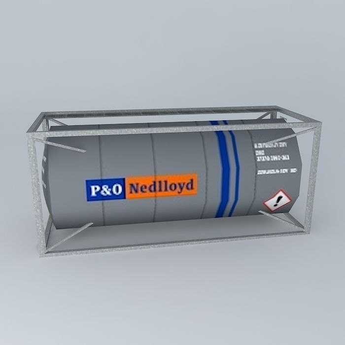 P26O Nedlloyd Tank 20 Container Free 3D model_2