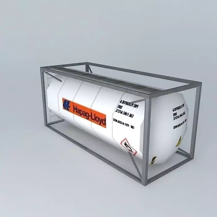 Hapag Lloyd Tank 20 Container Free 3D model_0