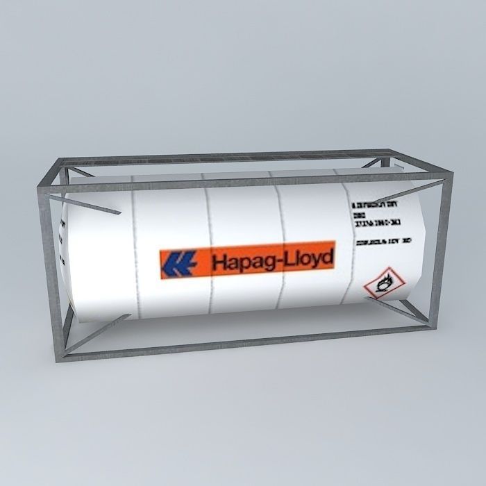 Hapag Lloyd Tank 20 Container Free 3D model_2