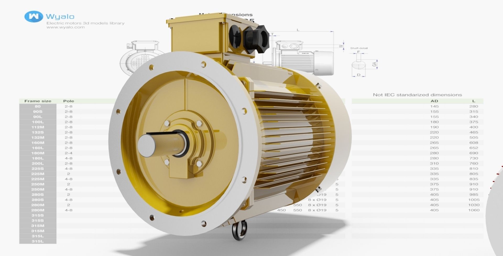 21 CAD Models - Electric motors IEC B5 3D model_3
