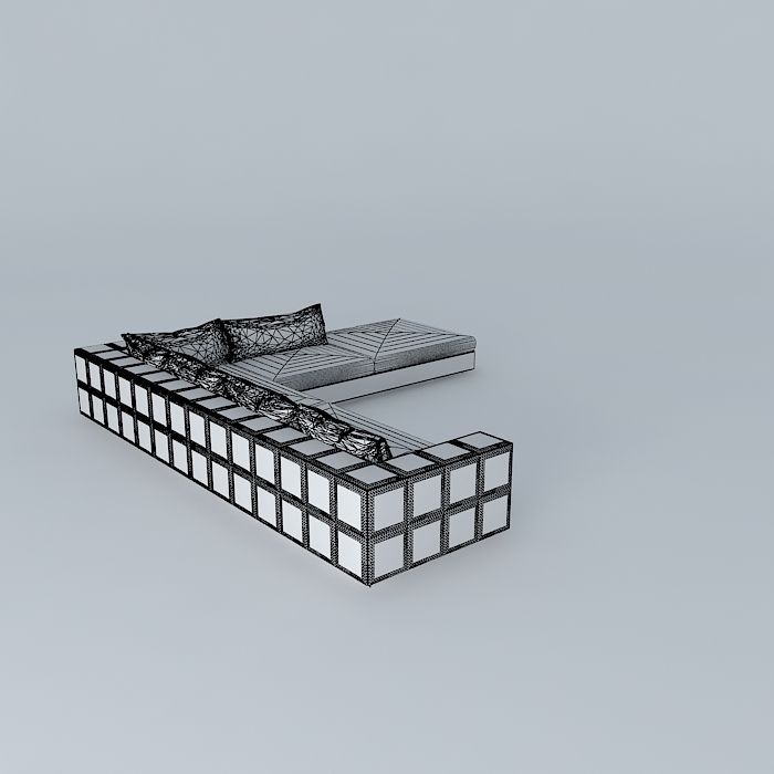 Benson Tufted Sofa 3D model_3