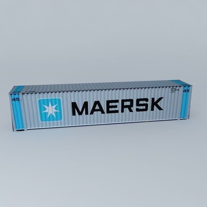 Maersk Container 45 Free 3D model_2