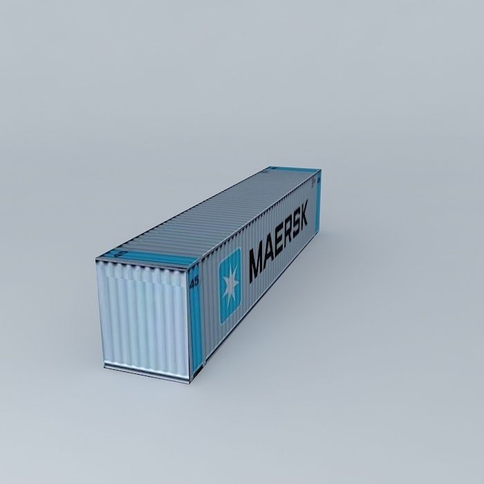Maersk Container 45 Free 3D model_1