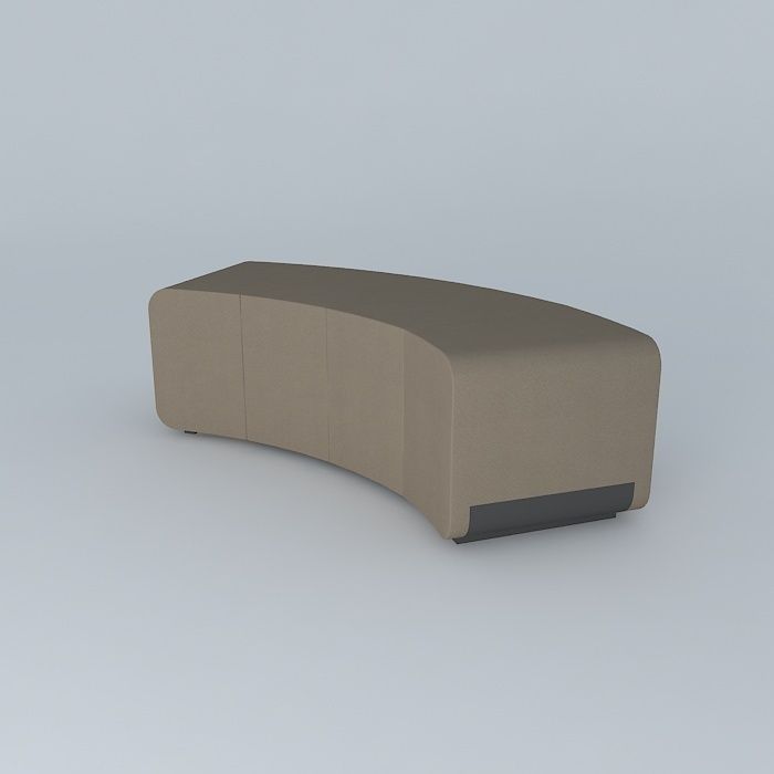 Curved Bench 3D model_1