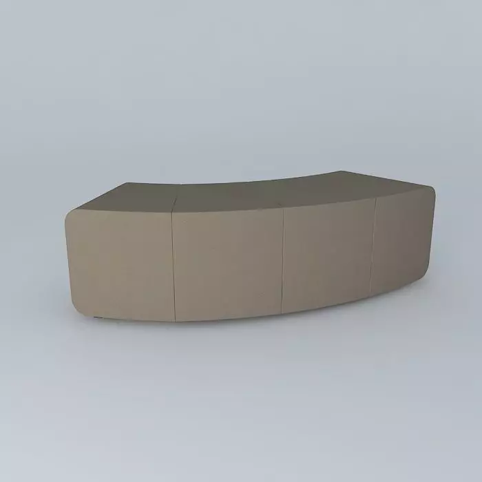 Curved Bench 3D model_0