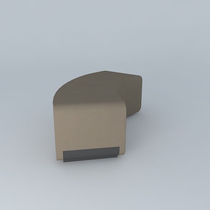 Curved Bench 3D model_2