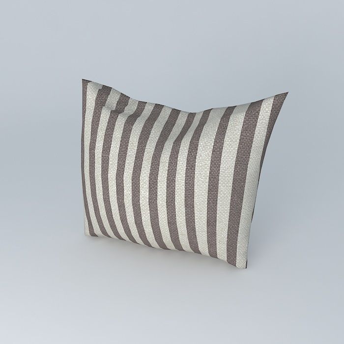 Green Stripe pillow 3D model_1