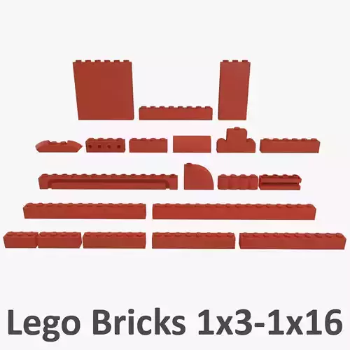 Lego Bricks 1x3 - 1x16