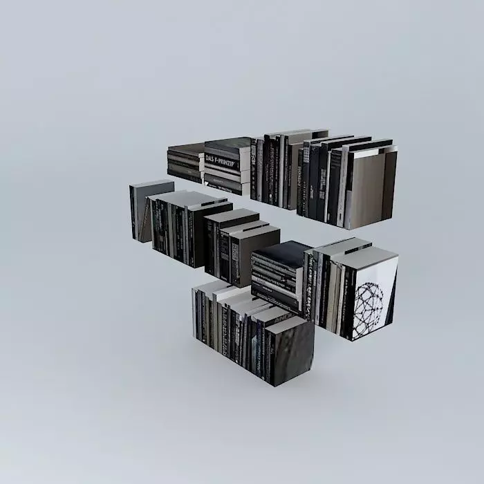 Books bookshelf made of 3D model