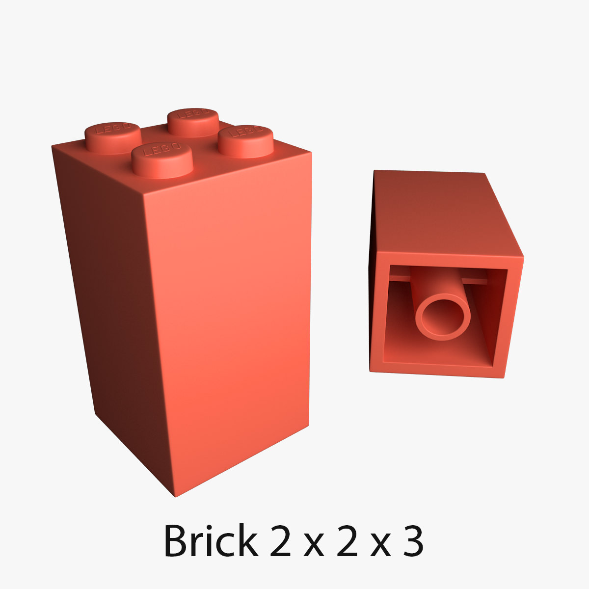 Lego Bricks 2x2 3D model_43