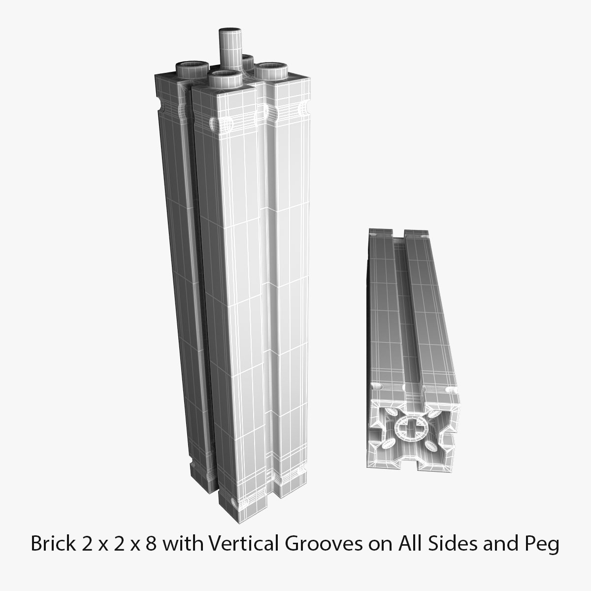 Lego Bricks 2x2 3D model_58