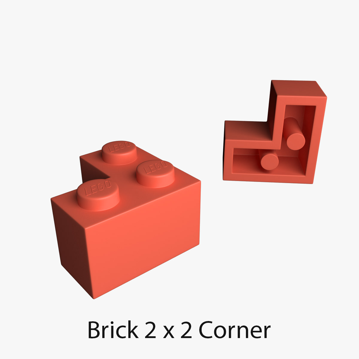Lego Bricks 2x2 3D model_13