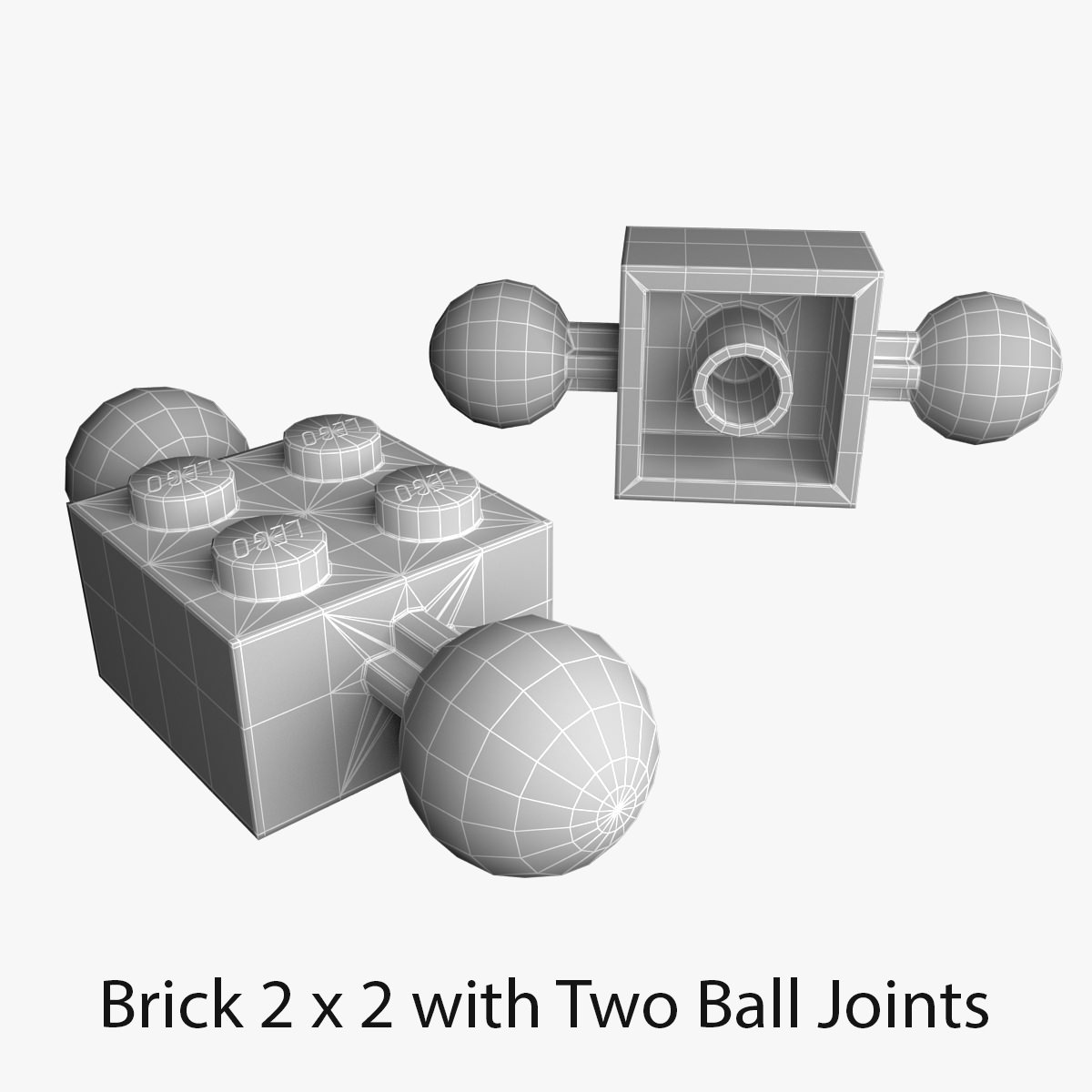 Lego Bricks 2x2 3D model_36