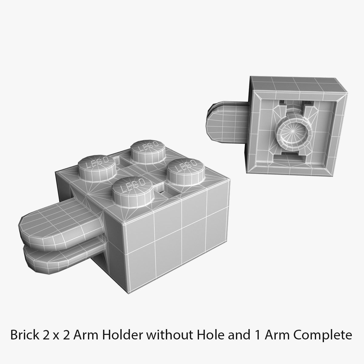 Lego Bricks 2x2 3D model_12