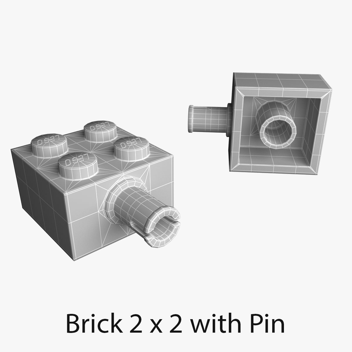 Lego Bricks 2x2 3D model_28