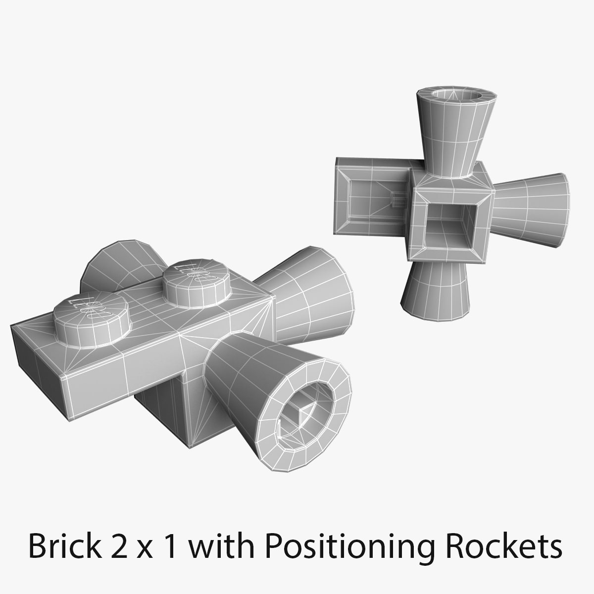 Lego Bricks 2x2 3D model_4