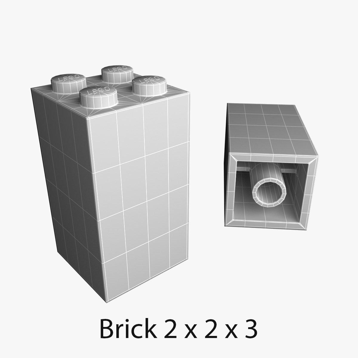 Lego Bricks 2x2 3D model_44