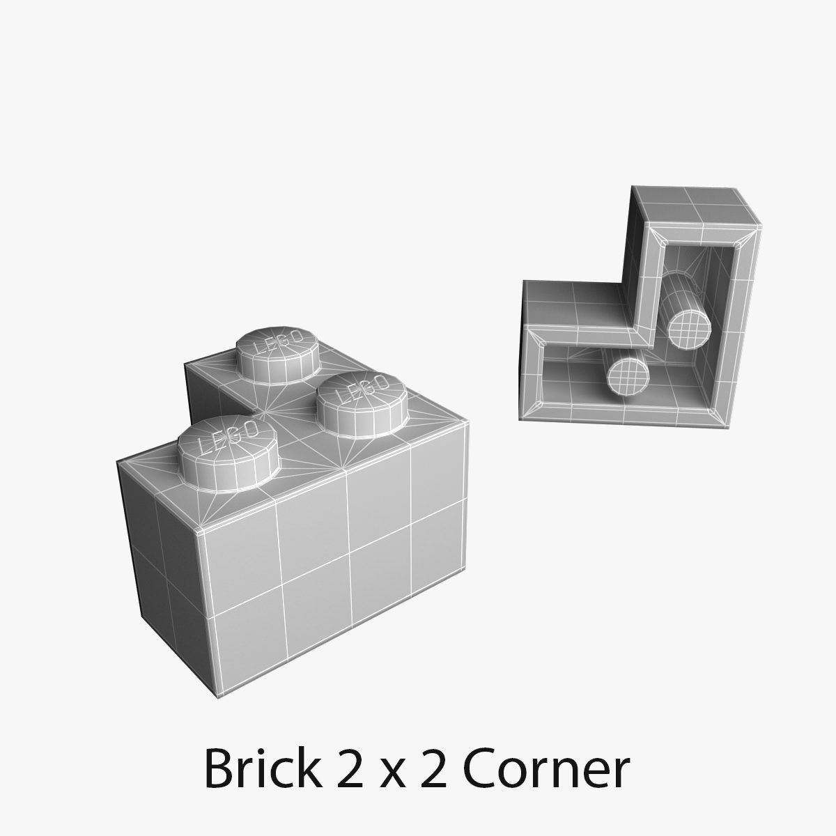 Lego Bricks 2x2 3D model_14