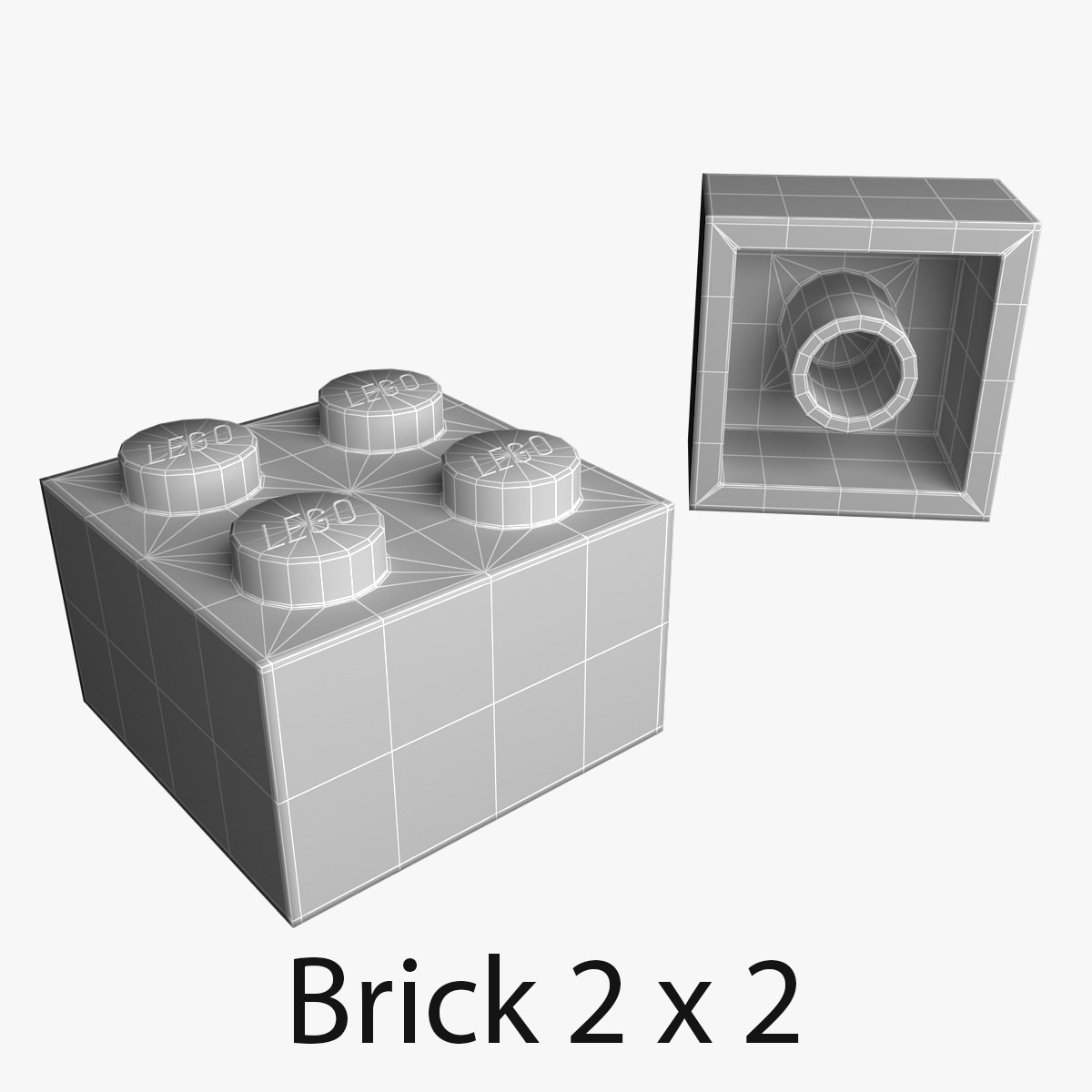 Lego Bricks 2x2 3D model_2
