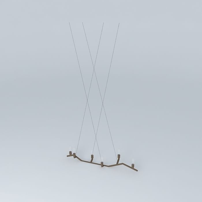 Metal Stick Chandelier 3D model_1